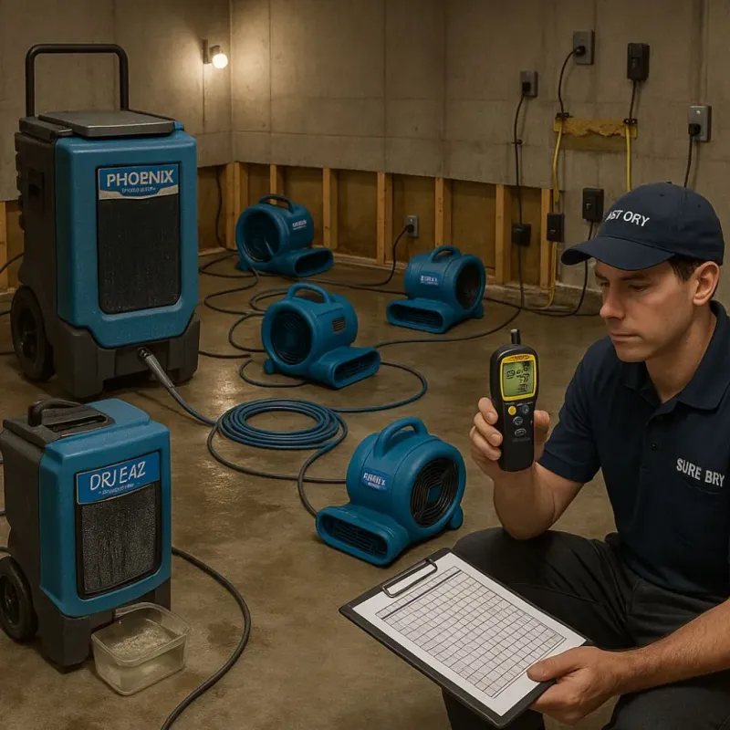 Structural Drying and Dehumidification process in Strongsville, OH